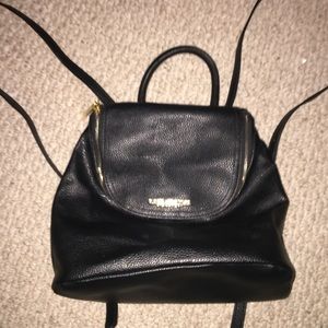 Jones New York Black Faux Leather Backpack Purse